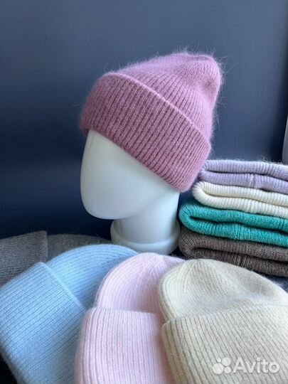 Шапка вязаная из ангоры