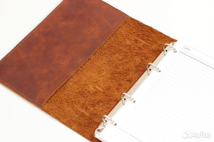 Ежедневник А5 на кольцах. Ручная работа. Нат.кожа