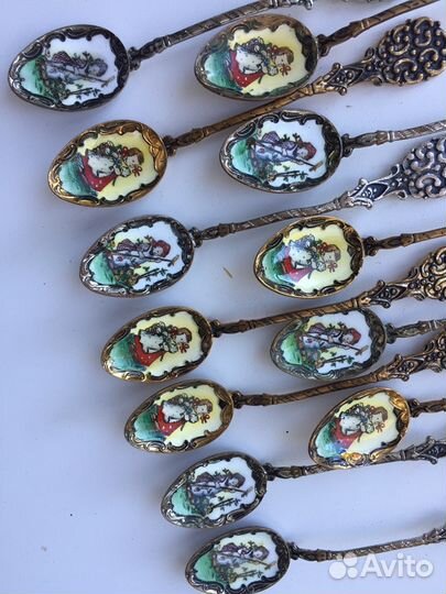 Ложки сувенирные Чехословакия эмаль