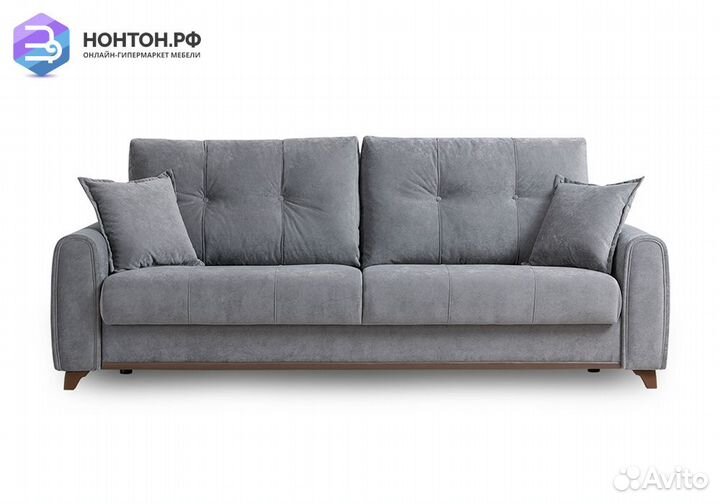 Диван книжка Плимут серый / коричневый