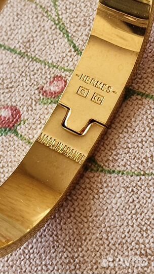 Браслет Hermes Clic Clac H PM Rose Candeur Gold