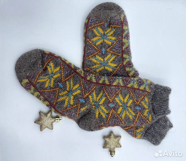 Носки шерстяные вязаные