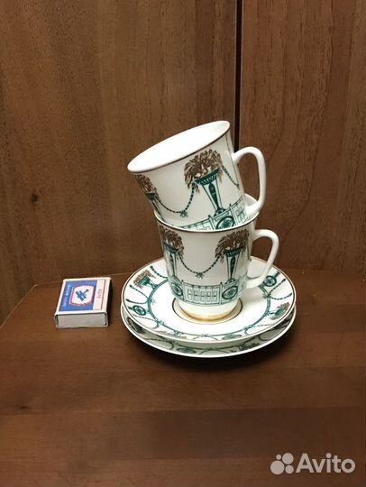 Винтаж. 3 кофейные пары, костяной фарфор лфз, СССР