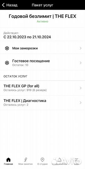 Абонемент the Flex до 21.10.24