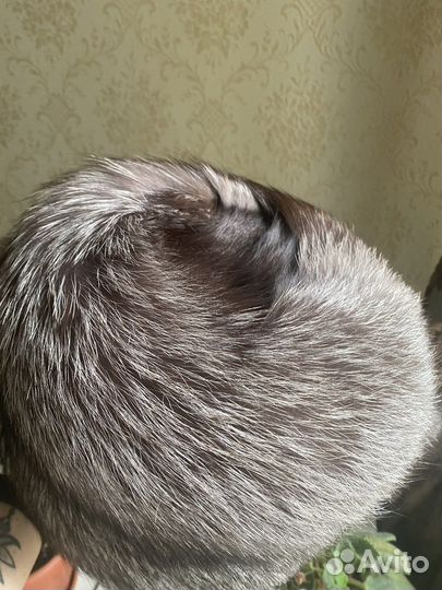 Шапка с воротником из чернобурки женская