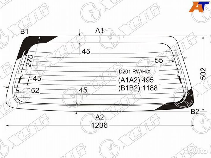 Стекло заднее Mazda Demio DW