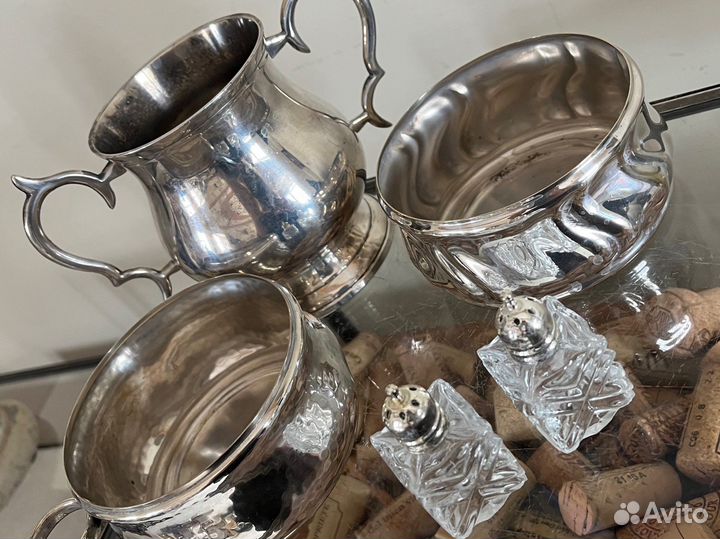 Сахарница подставка для бутылки. Серебрение