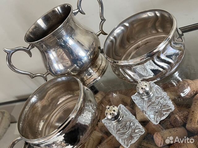 Сахарница подставка для бутылки. Серебрение