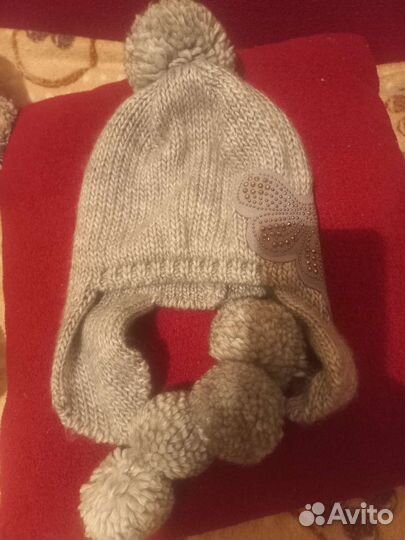 Шапка женская вязаная с ушками