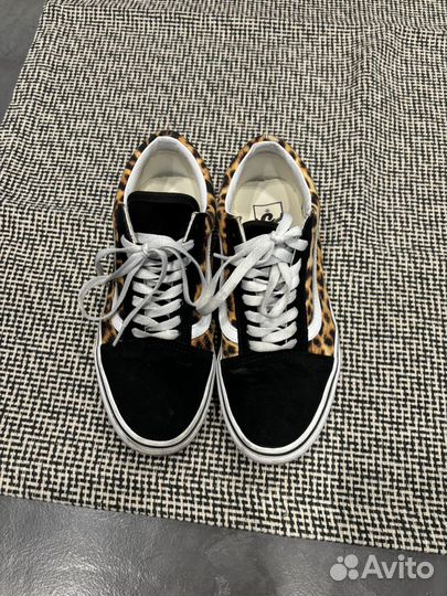 Кеды vans черные леопардовые