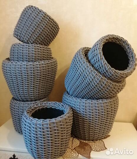 Кашпо из ротанга