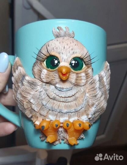 Чашки с декором из полимерной глины