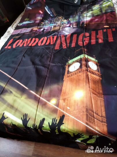 Штора London night на кольцах