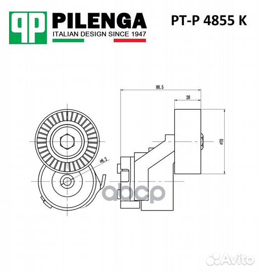Натяжитель ремня приводного fiat ducato 2.3D -A