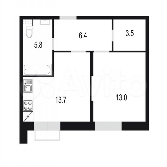 1-к. квартира, 42,4 м², 2/25 эт.