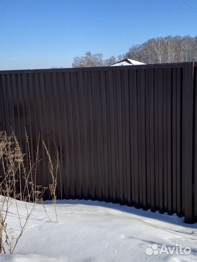 Монтаж забора из профнастила