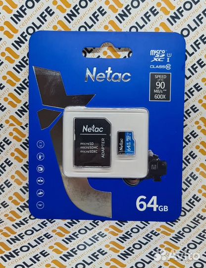 Карта памяти Netac microsdxc 64GB