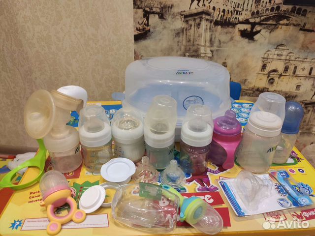 Стерилизатор и молокоотсос avent +прокл для груди