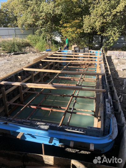 Бассейн из полипропилена со ступенями 3х8