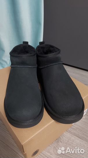 Угги мужские UGG Classic Ultra Mini Black 43р 28см