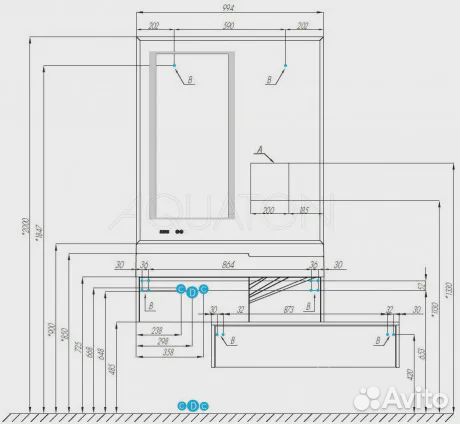 Тумба с раковиной aquaton (Акватон) 1a2364k1skw80