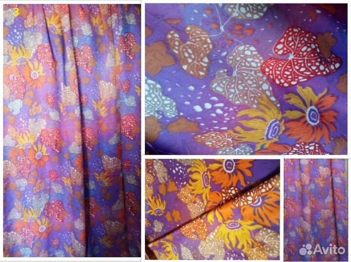 Отрезы ткани: шелк СССР, плащевка