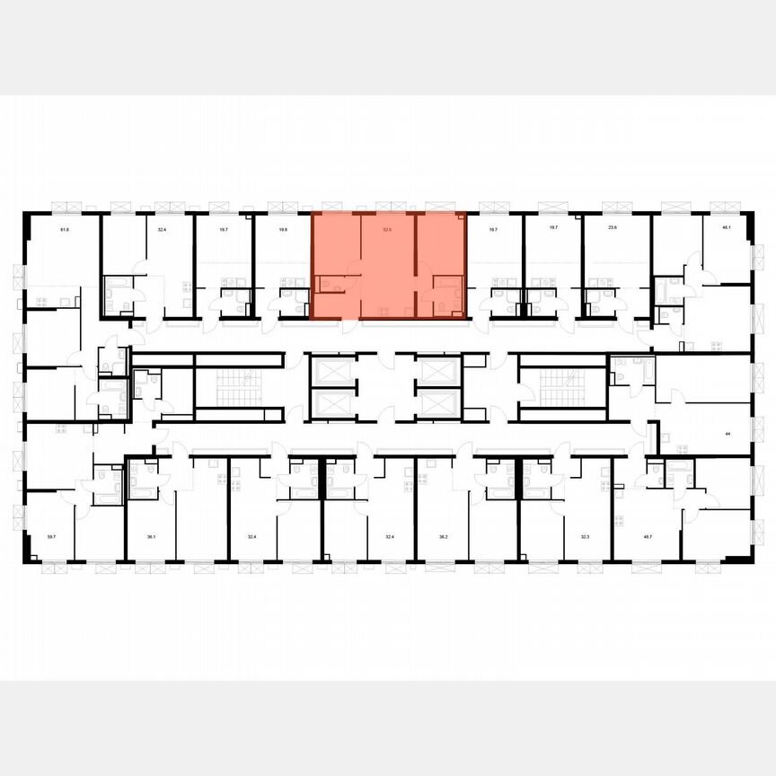 2-к. квартира, 52,5 м², 10/22 эт.
