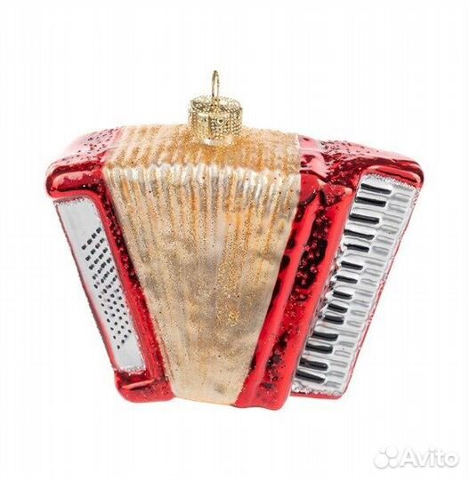 Аккордеон ёлочная игрушка из стекла новогодняя нг