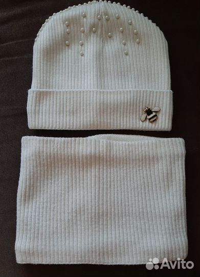 Шапка и снуд для девочки 50-54р