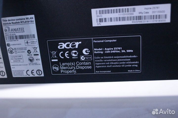 Моноблок Acer aspire Z5761/23