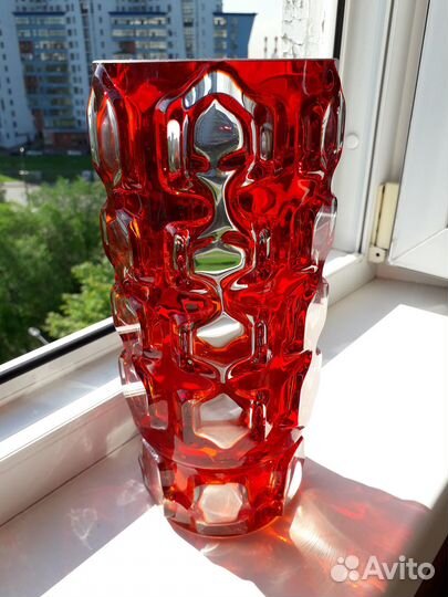 Ваза цветное стекло СССР Мурахвер Неман