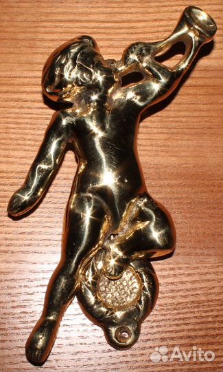 Дверной молот в стиле Барокко. Амур Купидон Латунь
