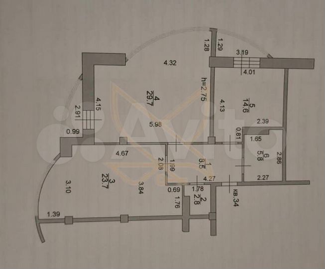 2-к. квартира, 85 м², 6/9 эт.