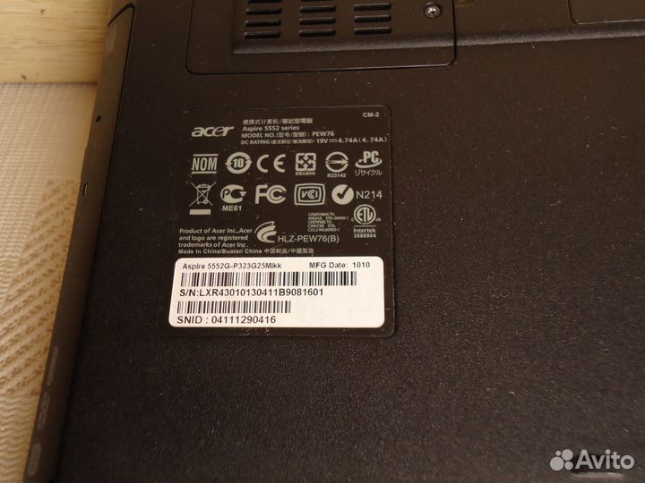 Ноутбук acer 5552