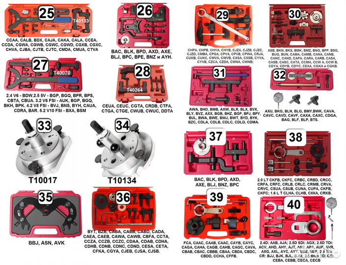 Фиксаторы грм BMW, MB, VAG, LR, ford, opel и др