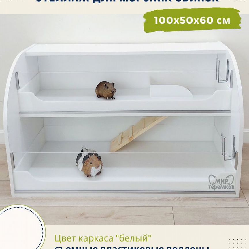 Клетка для морских свинок 100х50х60см,белый,круг28