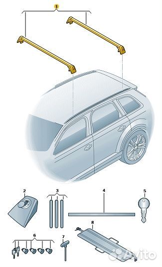Рейлинги поперечные 5QF071151 VW Tiguan 2016-2022