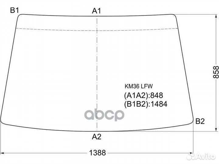 Стекло лобовое (В резинку) Toyota Lite Ace 85-9