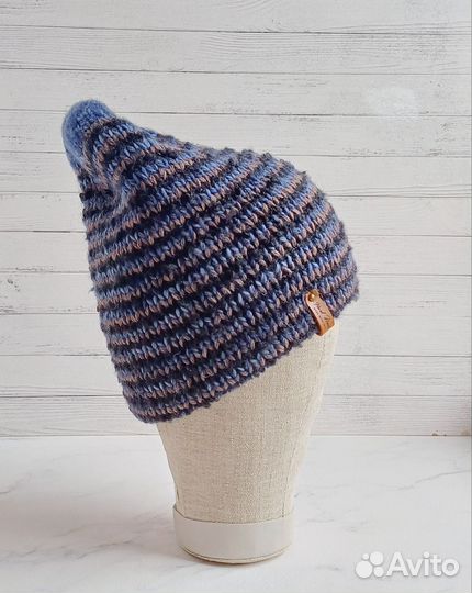 Шапка зимняя унисекс ручной работы
