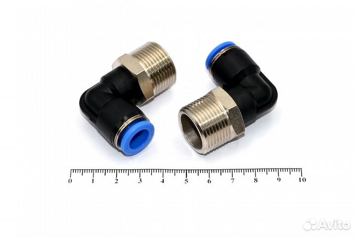 Пневмофитинг цанговый L-образный с наружной резьбой PL 10-М22х1.5