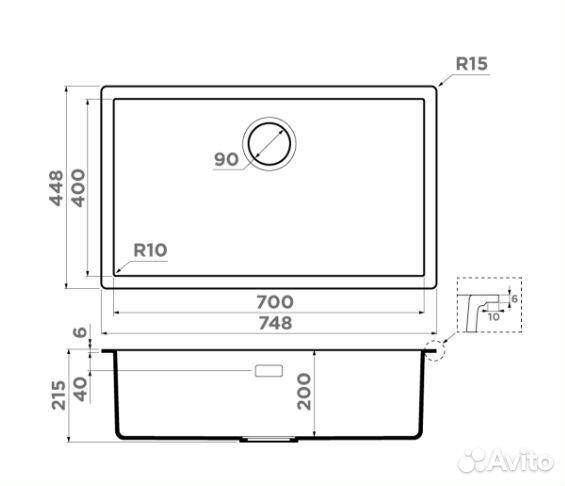 Мойка Yamakawa 75T Integra bl арт. 4997281