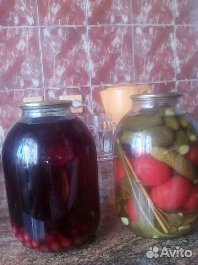 Соленые помидоры и огурцы, компоты