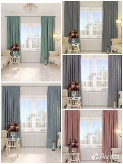 Новые шторы бархат, с подхватами 3 м на 2.7 м