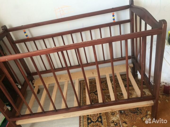 Детская кроватка с матрасом, бортики,балдахин,и тд