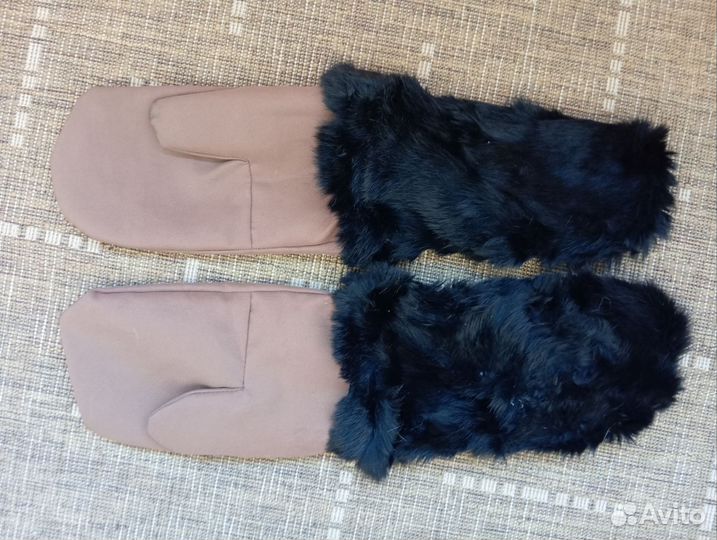 Варежки натуральный мех