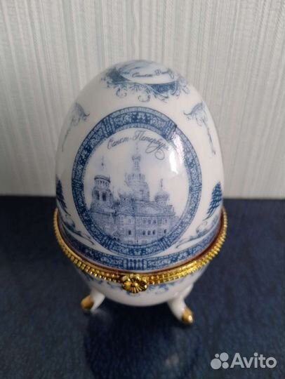 Шкатулка декоративная в форме яйца Фаберже