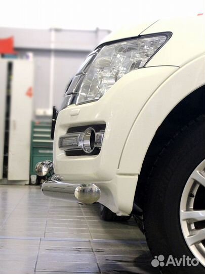 Mitsubishi Pajero 4 2015 Защита переднего бампера