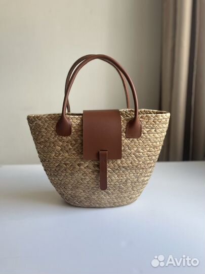 Плетеная сумка loewe ручной работы пляжная