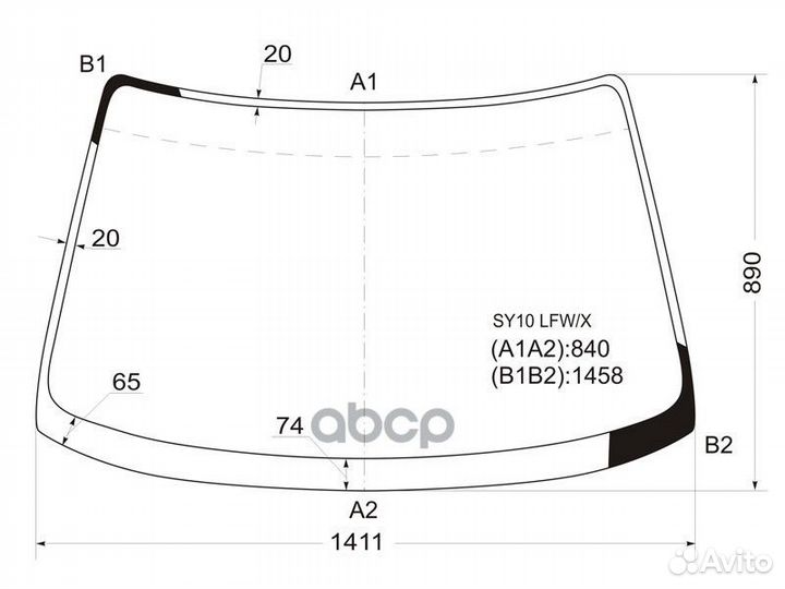 Стекло лобовое Nissan AD 90-99 / Wingroad 96-99
