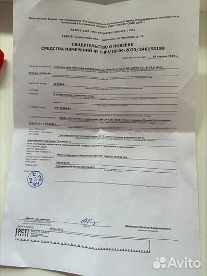 Газовый счетчик NPM g4